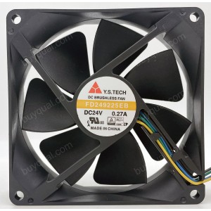 Y.S.TECH FD249225EB 24V 0.27A 2wires 4wires Cooling Fan