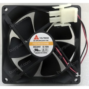 Y.S.TECH FD249225HB 24V 0.16A 2wires cooling fan