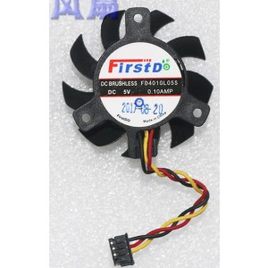 Firstd FD4010L05S 5V 0.10A 3wires Cooling Fan