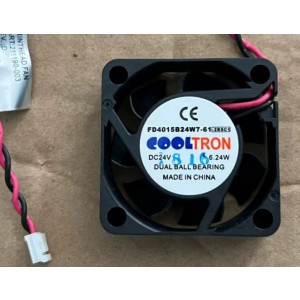 Cooltron FD4015B24W7-61 -2RSC1 24V 6.24W 2wires Cooling Fan