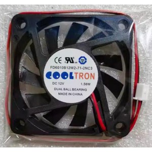 COOLTRON FD6010B12W2-71-2NC3 12V 1.56W 2wires Cooling Fan