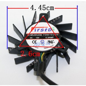 Firstd FD6010U12D 12V 0.3A 3wires Cooling Fan