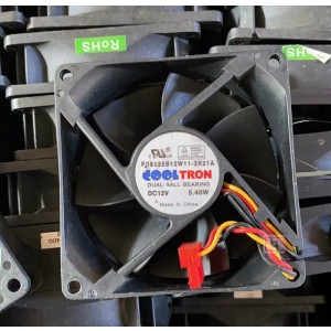 COOLTRON FD8025B12W11-3R21A 12V 5.4W 3wires cooling fan