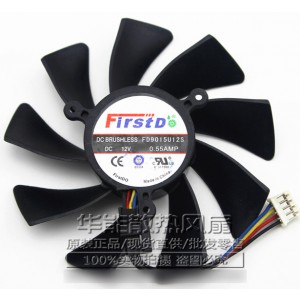 FirstD FD9015U12S 12V 0.55A 4wires Cooling Fan 