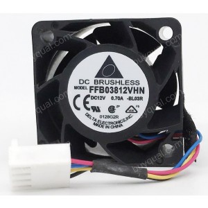 DELTA FFB03812VHN 12V 0.7A 4wires Cooling Fan