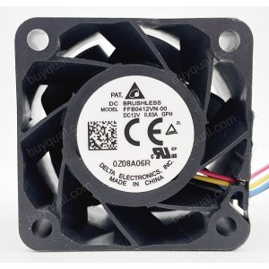 Delta FFB0412VN-00 12V 0.83A 4wires Cooling Fan 