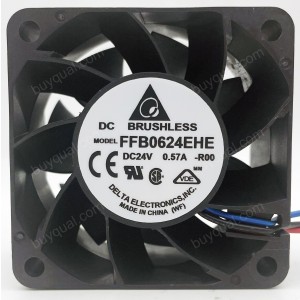 DELTA FFB0624EHE -R00 -F00 -BF00 24V 0.57A 3wires Cooling Fan -  Original New