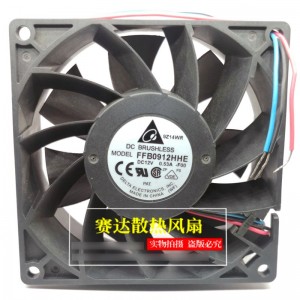 DELTA FFB0912HHE-F00 12V 0.53A 3wires Cooling Fan