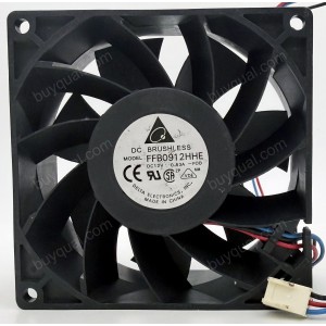 DELTA FFB0912HHE-F00 12V 0.53A 3wires Cooling Fan