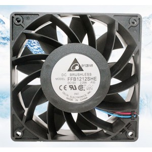 DELTA FFB1212SHE-F00 12V 2.25A 3wires Cooling Fan