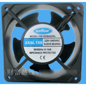 SUNFLOW FM12038A2HSL 220V 0.14A 2 wires Cooling Fan