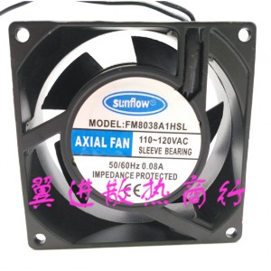 Sunflow FM8038A1HSL 110-120V 0.06A 2wires Cooling Fan