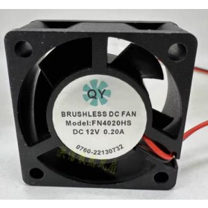 QY FN4020HS 12V 0.20A 2wires Cooling Fan 