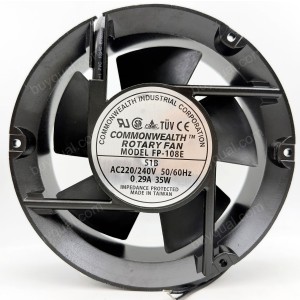 Commonwealth FP-108E-S1B 220/240V 0.29A 35W 2wires Cooling Fan