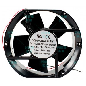 COMMONWEALTH FP-108EX/DC 24V 1.2A 28.8W 2wires Cooling Fan
