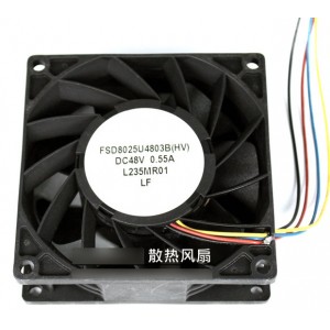 CDT FSD8025U4803B (HV) 48V 0.55A  4wires Cooling Fan