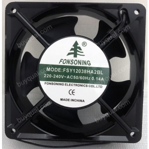 FONSONING FSY12038HA2BL 220/240V 0.14A 2wires cooling fan