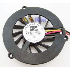 ARX FW1250-A0053J 12V 0.20A 3wires Cooling Fan