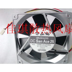 Sanyo 109E1212H401 12V 0.45A 3wires Cooling Fan