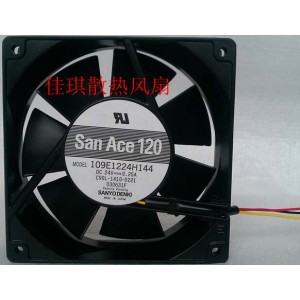 Sanyo 109E1224H144 24V 0.25A 3wires Cooling Fan