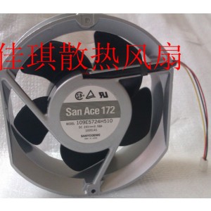 Sanyo 109E5724H510 24V 0.58A 13.9W 3wires Cooling Fan
