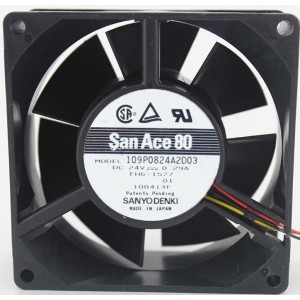 Sanyo 109P0824A2D03 24V 0.29A 3wires Cooling Fan