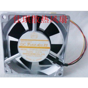 Sanyo 109P0824F4021 24V 0.07A 3wires Cooling Fan