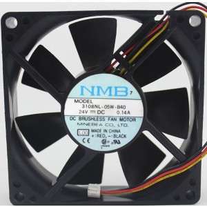 NMB 3108NL-05W-B40 24V 0.14A 3wires Cooling Fan