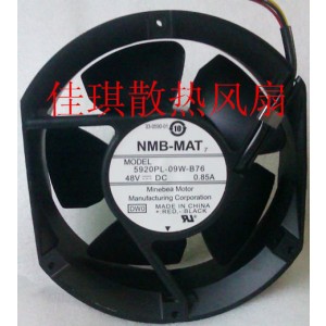 NMB 5920PL-09W-B76 48V 0.85A 4wires Cooling Fan