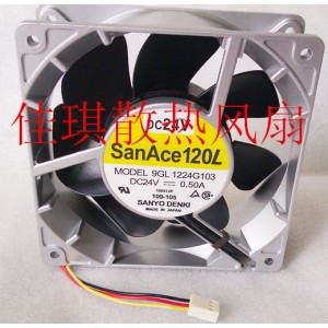 Sanyo 9GL1224G103 24V 0.5A 12W 3wires Cooling Fan