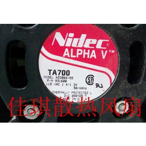 Nidec A33066-55 115V 1.4/1.3A cooling fan