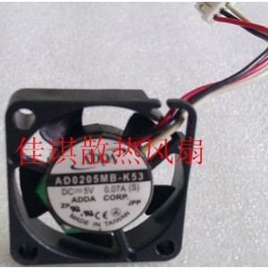 ADDA AD0205MB-K53 5V 0.07A 3wires Cooling Fan