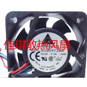 DELTA AUB0412MB 12V 0.13A 3wires Cooling Fan