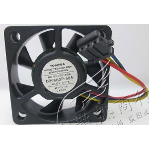 TOSHIBA D30M12P-50A 12V 0.07A 3wires Cooling Fan