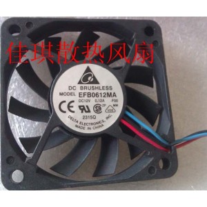 DELTA EFB0612HMA 12V 0.12A 3wires Cooling Fan