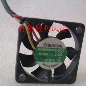 SUNON KDE0503PEBX-8 5V 0.9W 3wires Cooling Fan