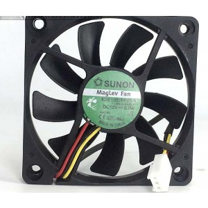 SUNON KDE1207PFV3-A 12V 0.7W 3wires Cooling Fan