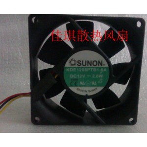 SUNON KDE1208PTB1-6A 12V 2.6W 3wires Cooling Fan