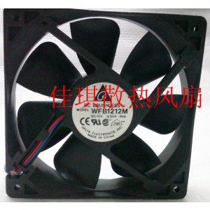 DELTA WFB1212M 12V 0.33A 3wires Cooling Fan
