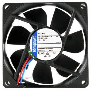 Ebmpapst 8414NGL 24V 30mA 0.7W 2wires Cooling Fan