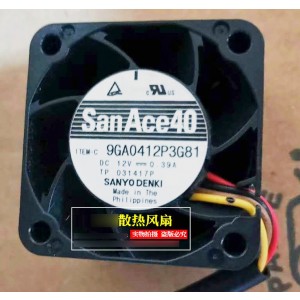 SANYO 9GA0412P3G81 12V 0.39A 4wires Cooling Fan