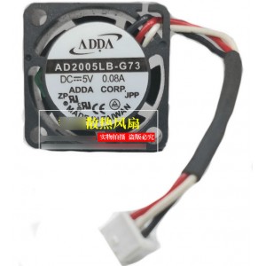 ADDA AD2005LB-G73 5V 0.08A 3wires  Cooling Fan