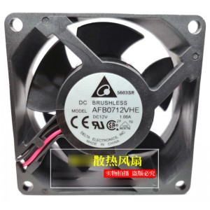 DELTA AFB0712VHE 12V 1.00A  2wires Cooling Fan