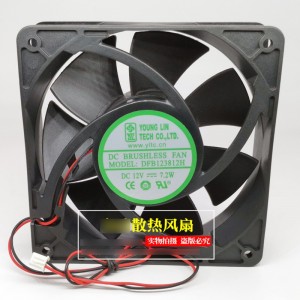 YONG LIN DFB123812H 12V 7.2W 2wires 3wires Cooling Fan