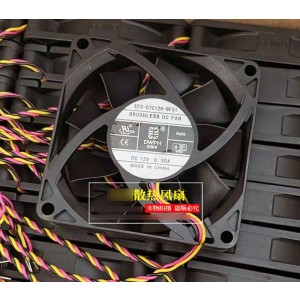 DWPH EFS-07C12H-BF01 12V 0.30A 3wires Cooling Fan