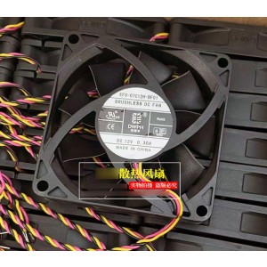 DWPH EFS-07C12H-BF01 12V 0.30A 3wires Cooling Fan