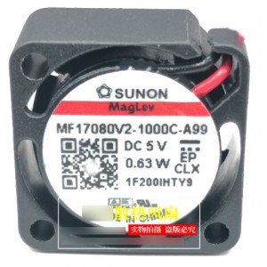 SUNON MF17080V2-000C-A99 5V 0.63W 2wires Cooling Fan 