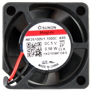 Sunon MF25100V1-1000C-A99 5V 0.58W 2wires Cooling Fan 