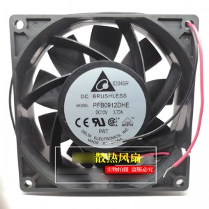 DELTA PFB0912DHE 12V 3.72A 2wires Cooling Fan