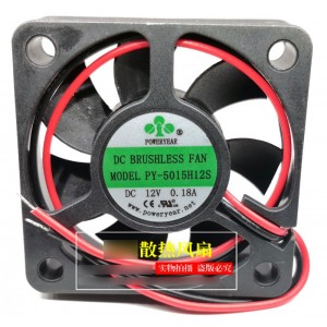 POWERYEAR PY-5015H12S 12V 0.18A 2wires Cooling Fan